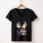 Charlie Brown Dallas Cowboys Touch Hand Snoopy Texas Longhorns Skyline 7 Womens V Neck