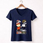 Charlie Brown Denver Broncos touch hand Snoopy Denver Nuggets skyline 5 Womens V Neck
