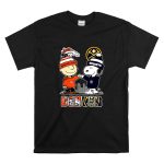 Charlie Brown Denver Broncos touch hand Snoopy Denver Nuggets skyline T Shirt 6