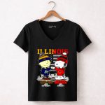Charlie Brown Fighting Irish On Saturdays X Snoopy Bears On Sundays Skyline 7 Womens V Neck