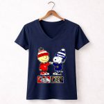 Charlie Brown Fist Bump Snoopy Denver City Sports Broncos X Nuggets 5 Womens V Neck