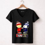 Charlie Brown Fist Bump Snoopy Denver City Sports Broncos X Nuggets 7 Womens V Neck