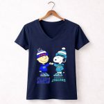 Charlie Brown Fist Bump Snoopy Florida Gators X Jacksonville Jaguars 5 Womens V Neck.jpg