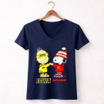 Charlie Brown Fist Bump Snoopy Iowa Hawks X Chicago Bears 5 Womens V Neck