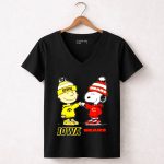 Charlie Brown Fist Bump Snoopy Iowa Hawks X Chicago Bears 7 Womens V Neck