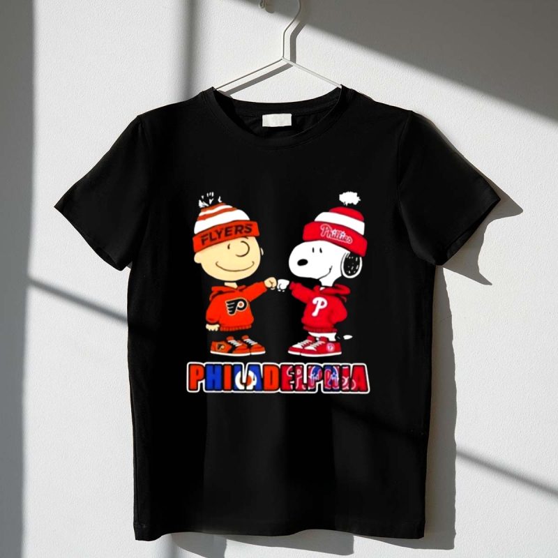 Charlie Brown Fist Bump Snoopy Philadelphia City Sports Phillies X Flyers 1 T Shirt