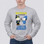 Charlie Brown Michigan Wolverines on Saturday and Snoopy Detroit Lions on Sunday 6 Long Sleeves.jpg
