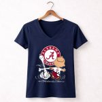 Charlie Brown Snoopy Alabama Crimson Tide 5 Womens V Neck