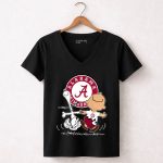 Charlie Brown Snoopy Alabama Crimson Tide 7 Womens V Neck
