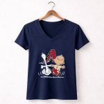 Charlie Brown Snoopy Arizona Diamondbacks Dance 5 Womens V Neck.jpg
