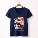Charlie Brown Snoopy Carolina Hurricanes Dance 5 Womens V Neck.jpg