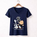 Charlie Brown Snoopy Chicago White Sox Dance 5 Womens V Neck.jpg