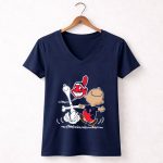 Charlie Brown Snoopy Cleveland Indians Dance 5 Womens V Neck.jpg