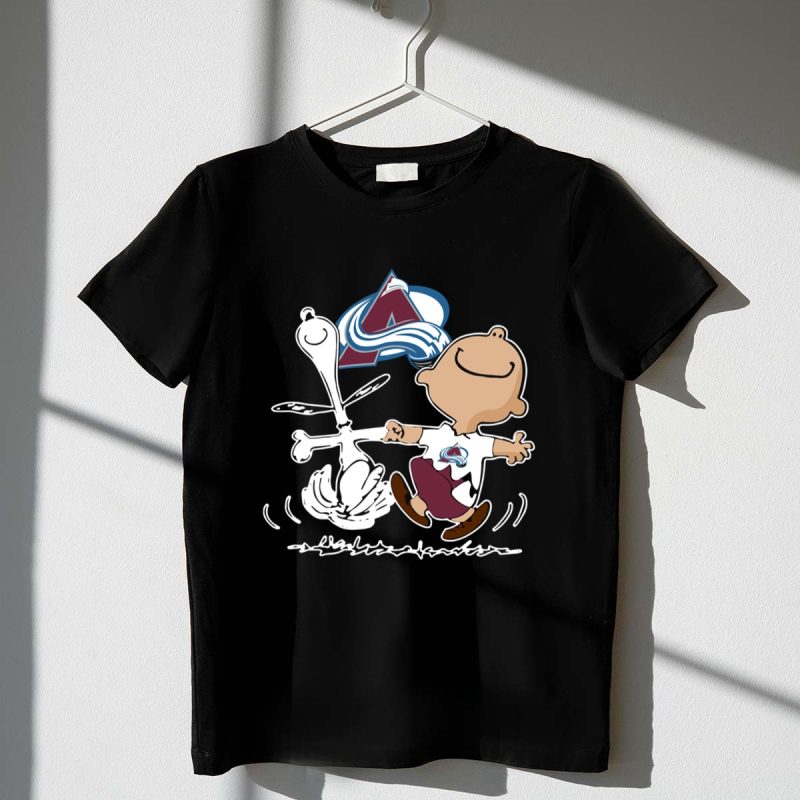 Charlie Brown Snoopy Colorado Avalanche Logo Dance 1 T Shirt.jpg