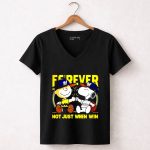 Charlie Brown Snoopy Fist Bump forever not just when win Milwaukee Brewers 7 Womens V Neck 2.jpg
