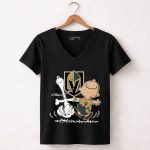 Charlie Brown Snoopy Golden Knights Dance 7 Womens V Neck.jpg