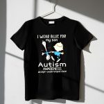 Charlie Brown Snoopy I Wear Blue For My Son Autism Awareness Accept Understand 1 T Shirt