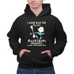 Charlie Brown Snoopy I Wear Blue For My Son Autism Awareness Accept Understand 2 Hoodie