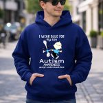 Charlie Brown Snoopy I Wear Blue For My Son Autism Awareness Accept Understand 8 Hoodie