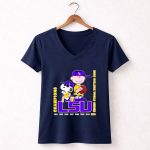 Charlie Brown Snoopy LSU Tigers champions 2025 college world series 5 Womens V Neck 1.jpg
