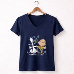 Charlie Brown Snoopy Milwaukee Brewers Dance 5 Womens V Neck.jpg