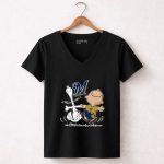 Charlie Brown Snoopy Milwaukee Brewers Dance 7 Womens V Neck.jpg