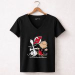 Charlie Brown Snoopy New Jersey Devils Dance 7 Womens V Neck.jpg