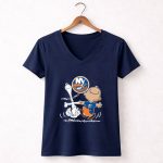 Charlie Brown Snoopy New York Islanders Dance 5 Womens V Neck.jpg