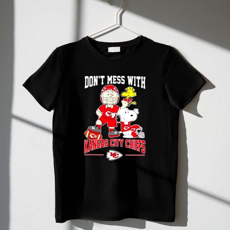 Charlie Brown Snoopy And Woodstock Dont Mess With Kansas City Chiefs 1 T Shirt