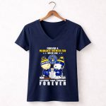 Charlie Brown Snoopy forever a Milwaukee Brewers fan win or lose 5 Womens V Neck.jpg