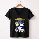 Charlie Brown Snoopy forever a Milwaukee Brewers fan win or lose 7 Womens V Neck.jpg