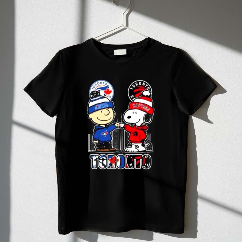 Charlie Brown Toronto Blue Jays And Snoopy Toronto Raptors Skyline 1 T Shirt.jpg