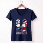 Charlie Brown Toronto Blue Jays And Snoopy Toronto Raptors Skyline 5 Womens V Neck.jpg