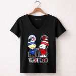 Charlie Brown Toronto Blue Jays And Snoopy Toronto Raptors Skyline 7 Womens V Neck.jpg