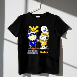Charlie Brown West Virgina Mountaineers And Snoopy Pittsburgh Steelers Shirt