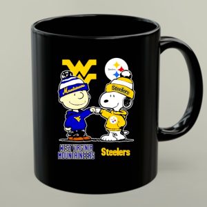 Charlie Brown West Virgina Mountaineers and Snoopy Pittsburgh Steelers 1 mug.jpg
