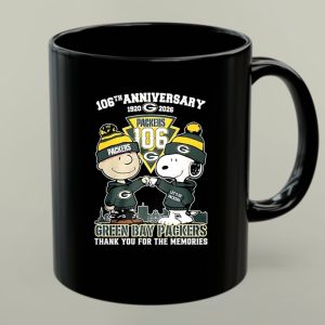 Charlie Brown and Snoopy 106th anniversary 1920 2026 Green Bay Packers thank you 1 mug.jpg