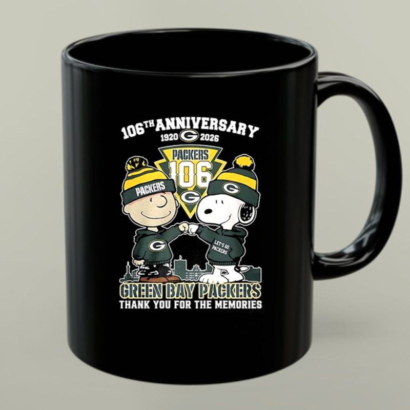 Charlie Brown And Snoopy 106Th Anniversary 1920 2026 Green Bay Packers Thank You 1 Mug.jpg