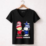 Charlie Brown and Snoopy Alabama Crimson Tide x Dallas Cowboys 7 Womens V Neck