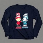 Charlie Brown and Snoopy Alabama Crimson Tide x Philadelphia Eagles 6 Long Sleeves