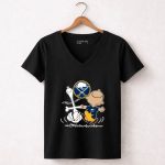 Charlie Brown and Snoopy Buffalo Sabres Dance 7 Womens V Neck.jpg