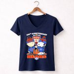 Charlie Brown and Snoopy Chicago Bears 106th Anniversary 1920 2026 5 Womens V Neck