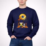 Charlie Brown and Snoopy Dallas Cowboys Halloween Moon Scene 3 Sweatshirt
