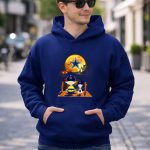 Charlie Brown and Snoopy Dallas Cowboys Halloween Moon Scene 8 Hoodie