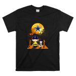Charlie Brown and Snoopy Dallas Cowboys Halloween Moon Scene T Shirt 6