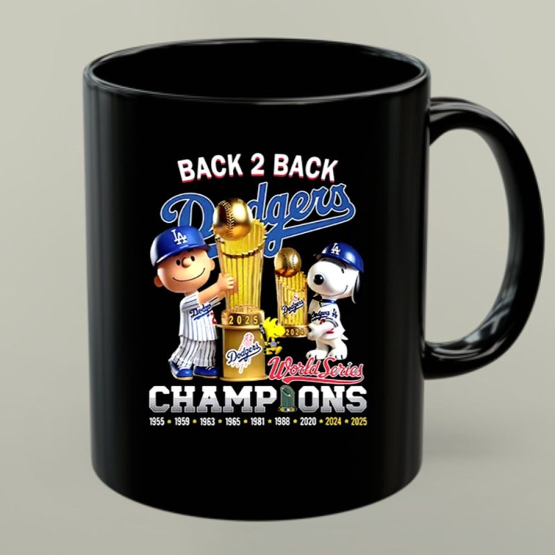 Charlie Brown And Snoopy Dodgers Back 2 Back Champions World Series 1 Mug 1.Jpg