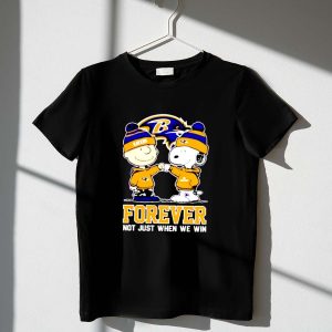 Charlie Brown and Snoopy Forever Not Just When We Win Ravens 1 T Shirt