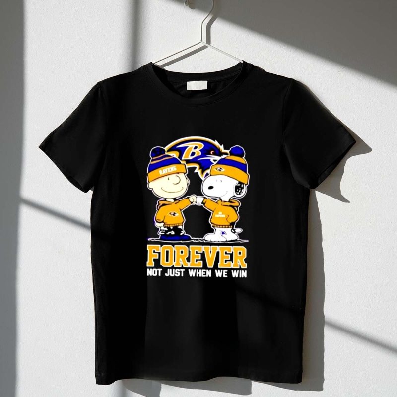 Charlie Brown And Snoopy Forever Not Just When We Win Ravens 1 T Shirt