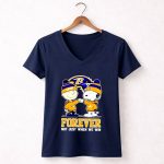 Charlie Brown and Snoopy Forever Not Just When We Win Ravens 5 Womens V Neck