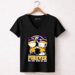 Charlie Brown and Snoopy Forever Not Just When We Win Ravens 7 Womens V Neck